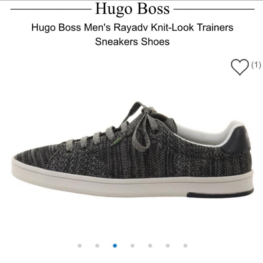 Hugo Boss Men’s Rayadv Knit-like Sneakers Size 42 (9US) grey/white GUC